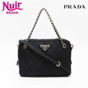 Prada Quilted Tessuto Shoulder Bag Black
